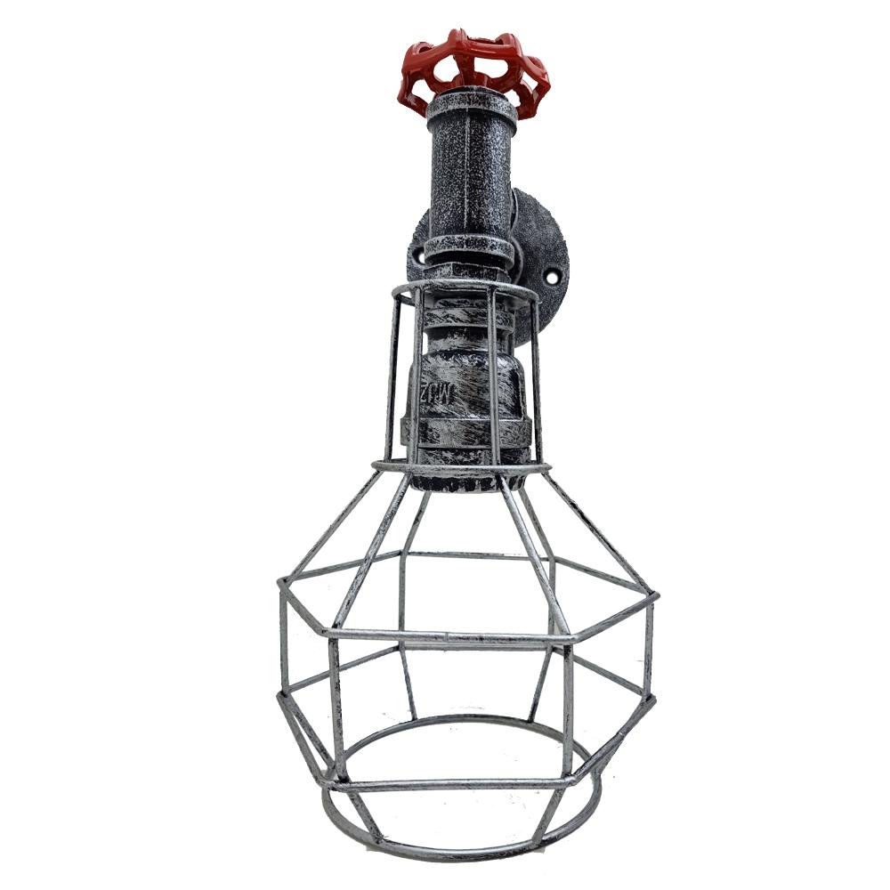 Modern Industrial Retro Vintage Style Pipe Cage Wall Light