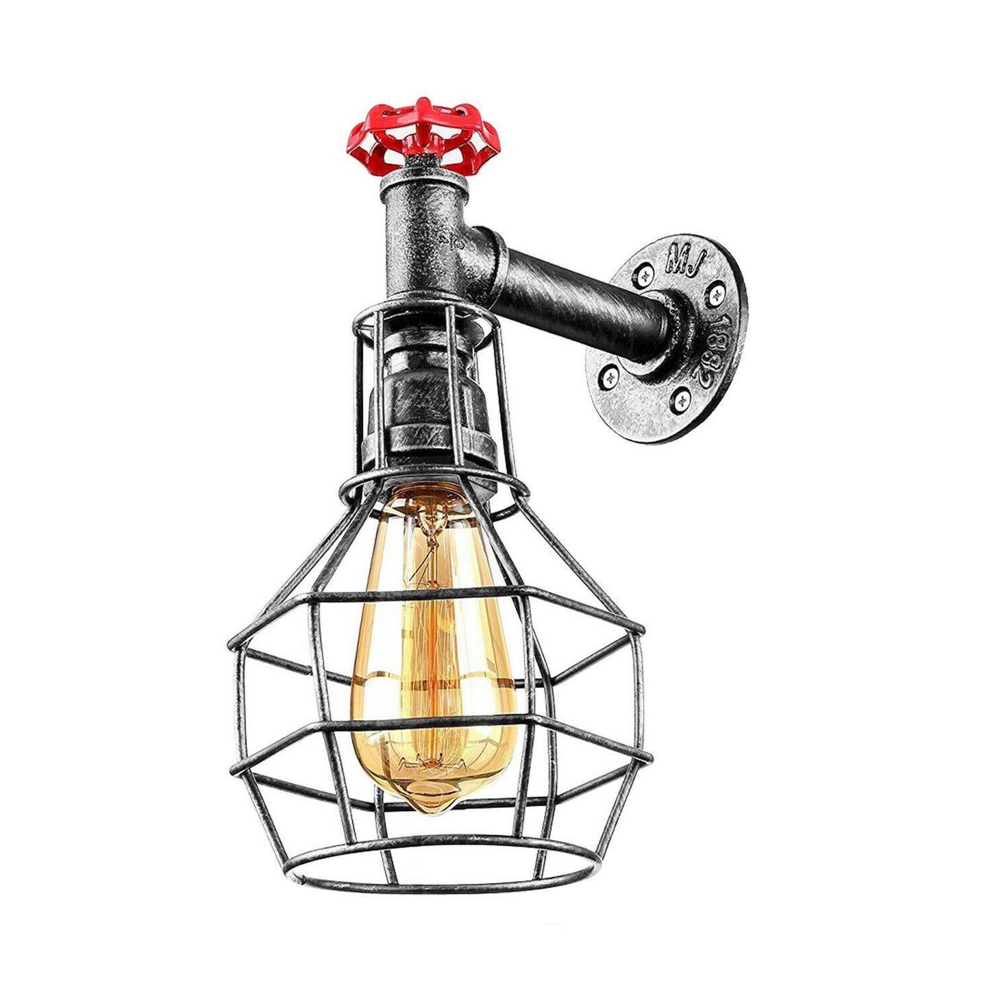 Modern Industrial Retro Vintage Style Pipe Cage Wall Light