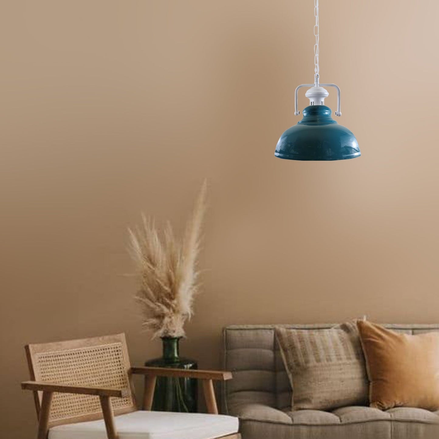 Pendant Barn Light with Chain Indoor Lighting Various Colours