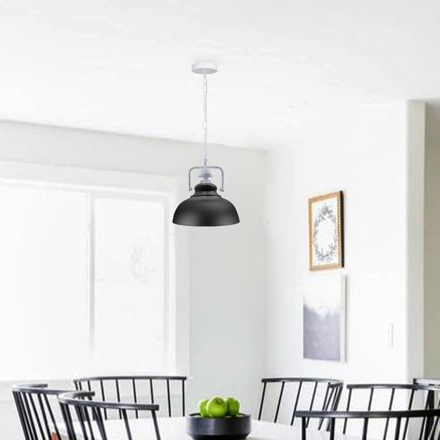 Pendant Barn Light with Chain Indoor Lighting Various Colours