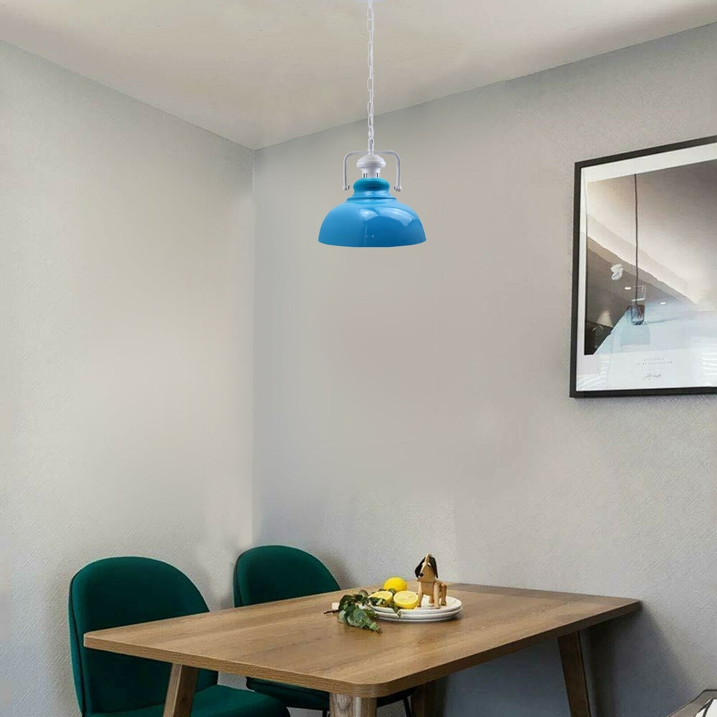Pendant Barn Light with Chain Indoor Lighting Various Colours