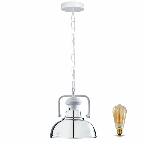 Pendant Barn Light with Chain Indoor Lighting Various Colours
