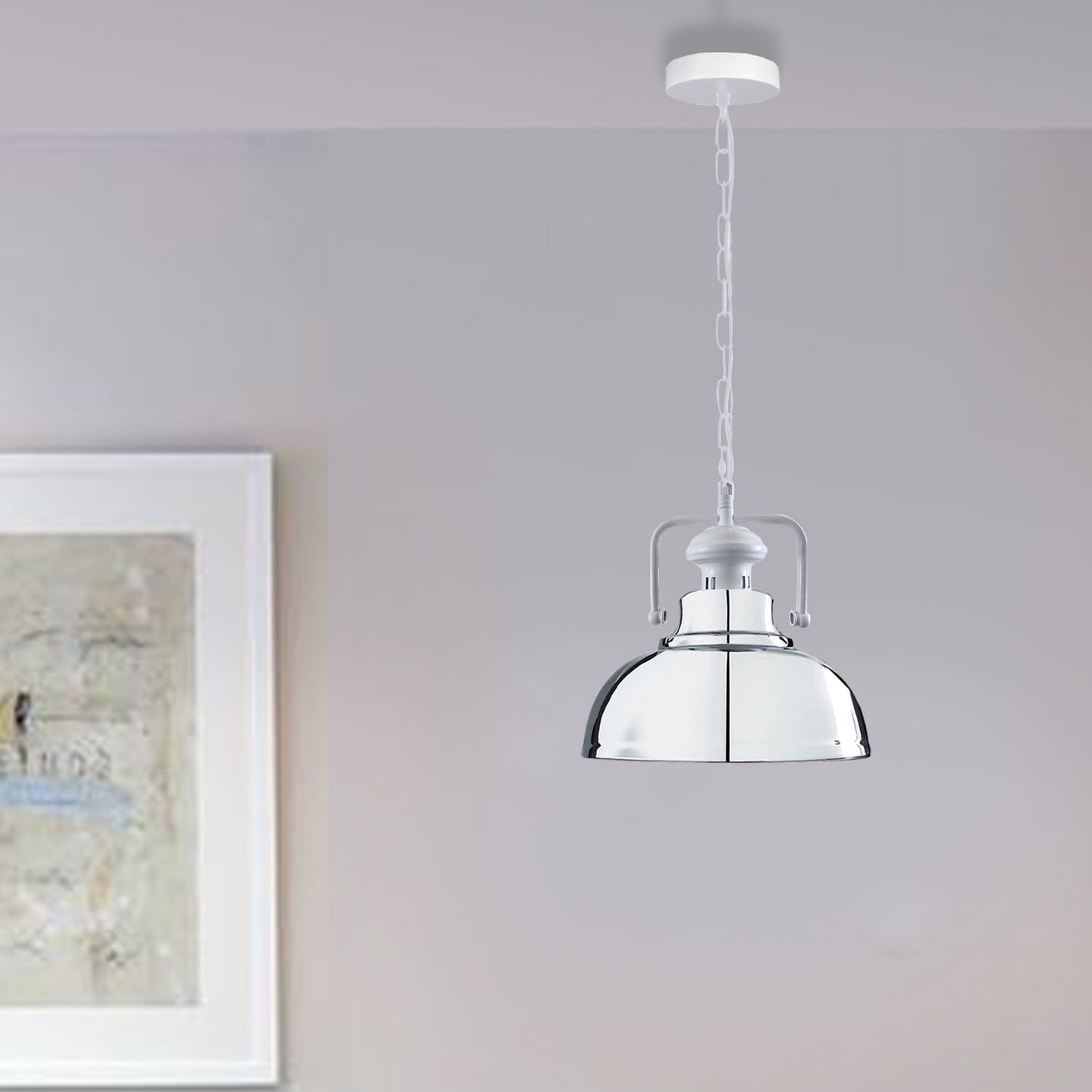 Pendant Barn Light with Chain Indoor Lighting Various Colours