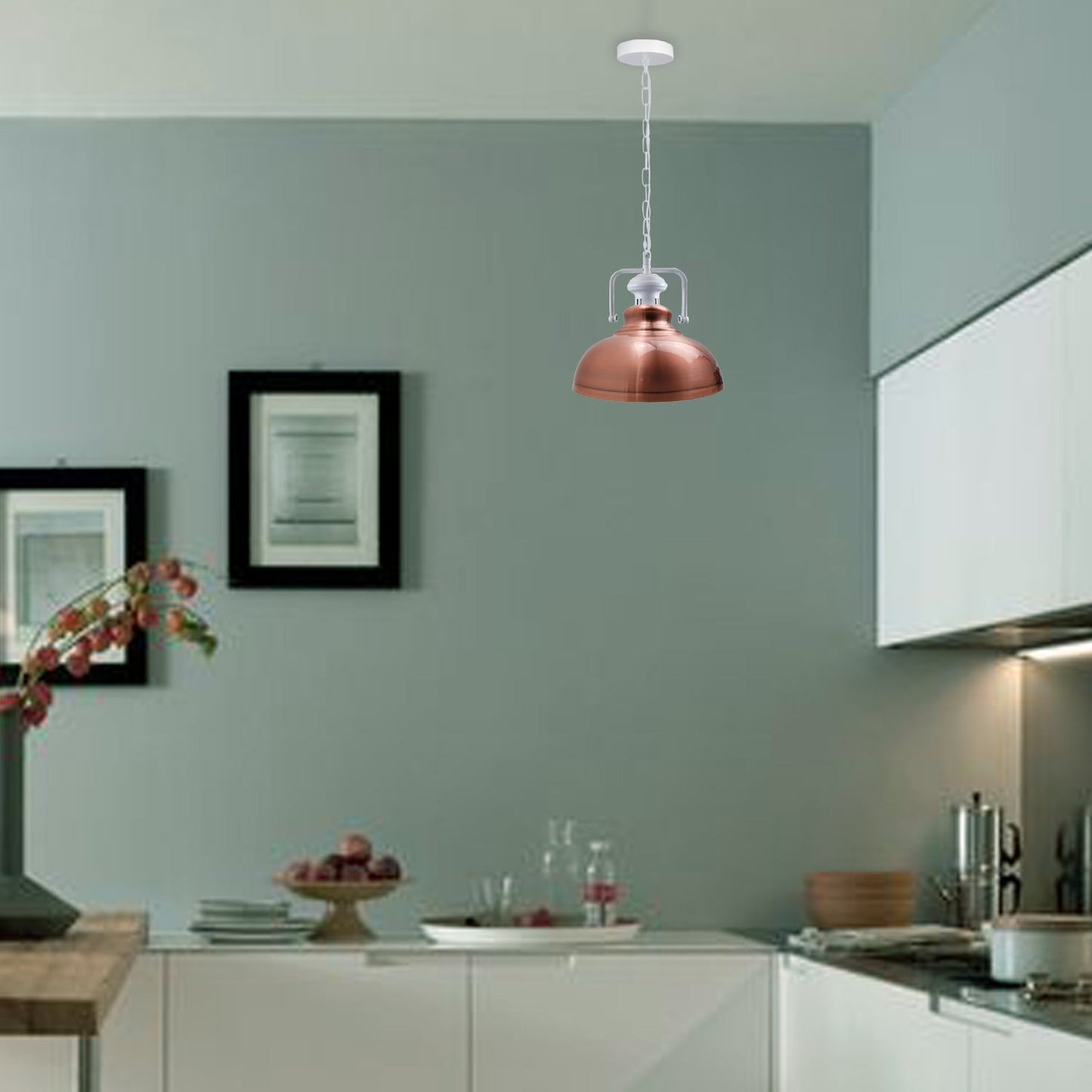 Pendant Barn Light with Chain Indoor Lighting Various Colours