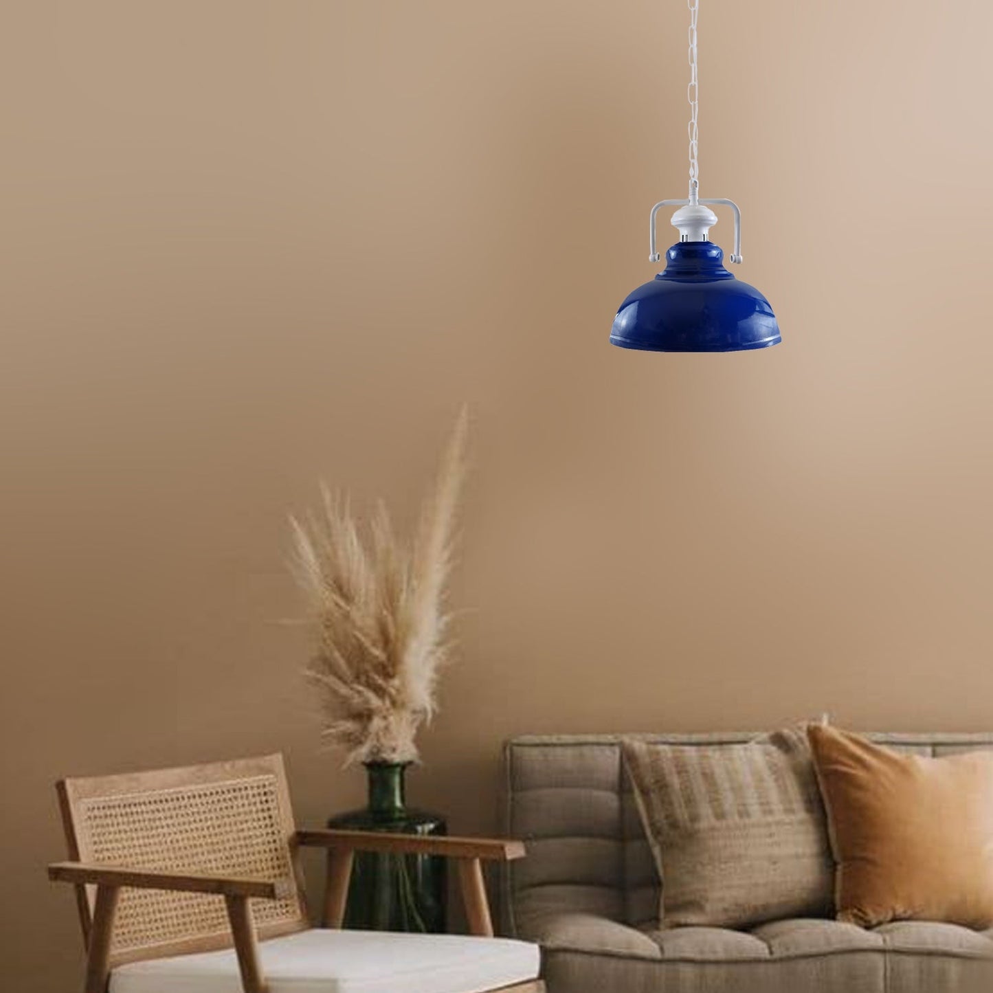 Pendant Barn Light with Chain Indoor Lighting Various Colours