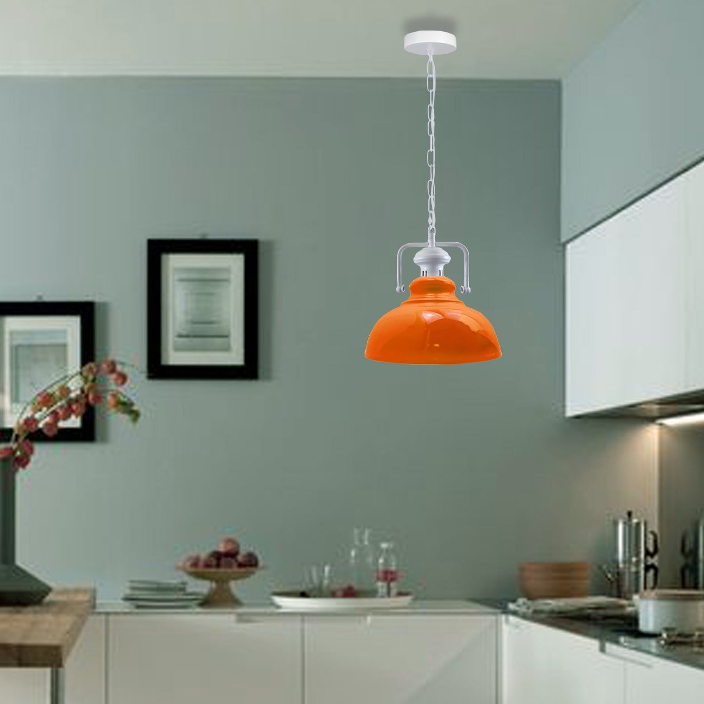 Pendant Barn Light with Chain Indoor Lighting Various Colours