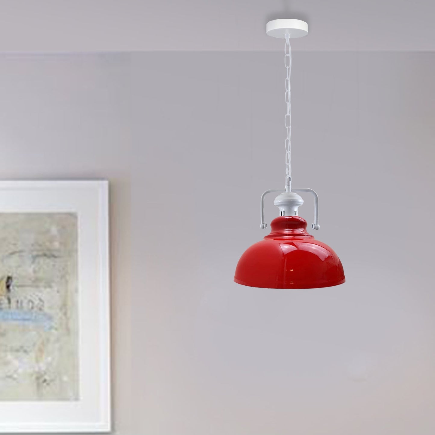 Pendant Barn Light with Chain Indoor Lighting Various Colours
