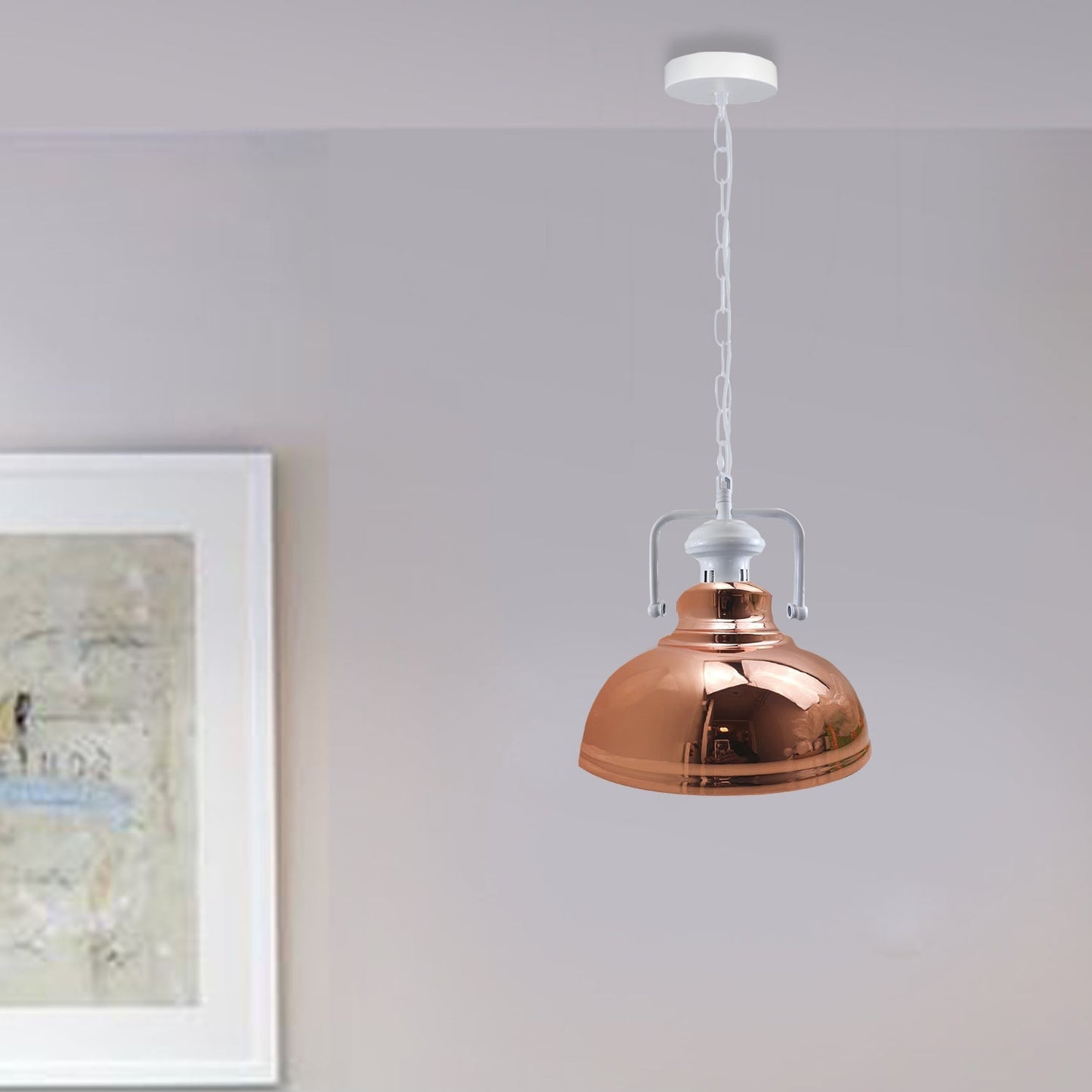 Pendant Barn Light with Chain Indoor Lighting Various Colours