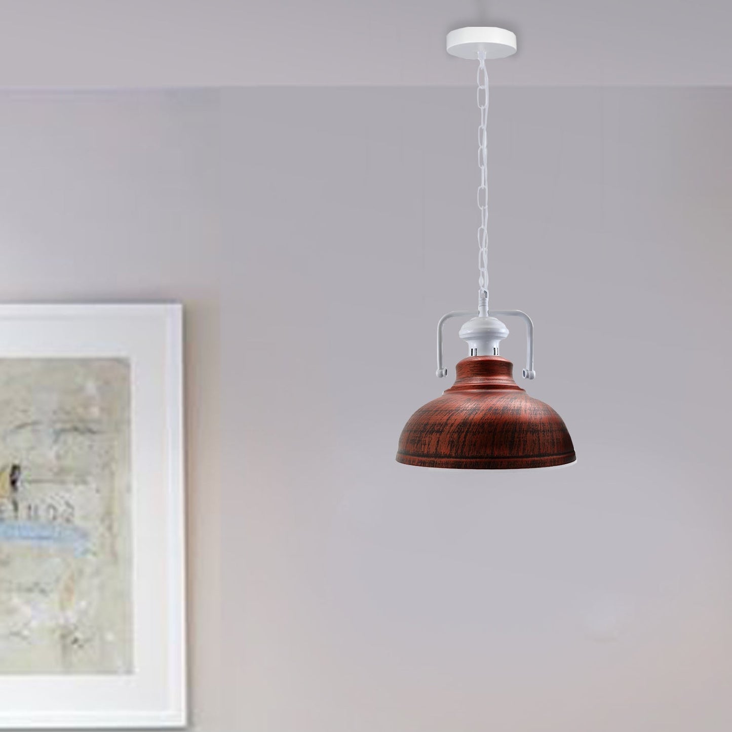 Pendant Barn Light with Chain Indoor Lighting Various Colours