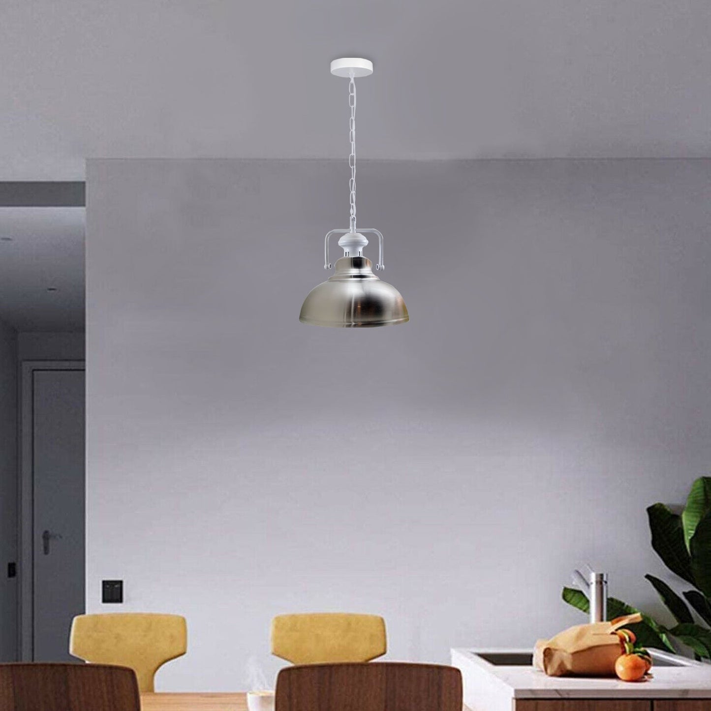 Pendant Barn Light with Chain Indoor Lighting Various Colours