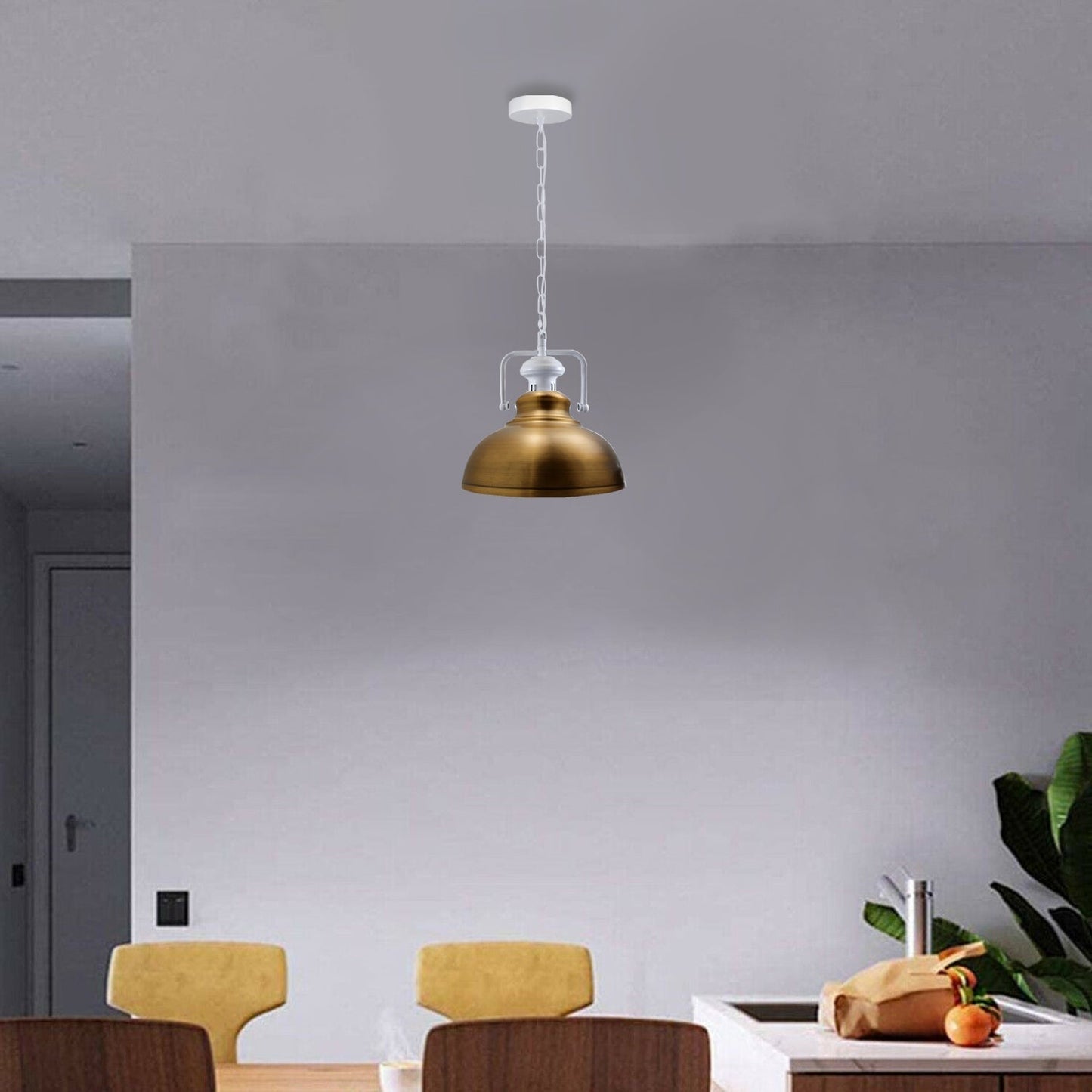 Pendant Barn Light with Chain Indoor Lighting Various Colours