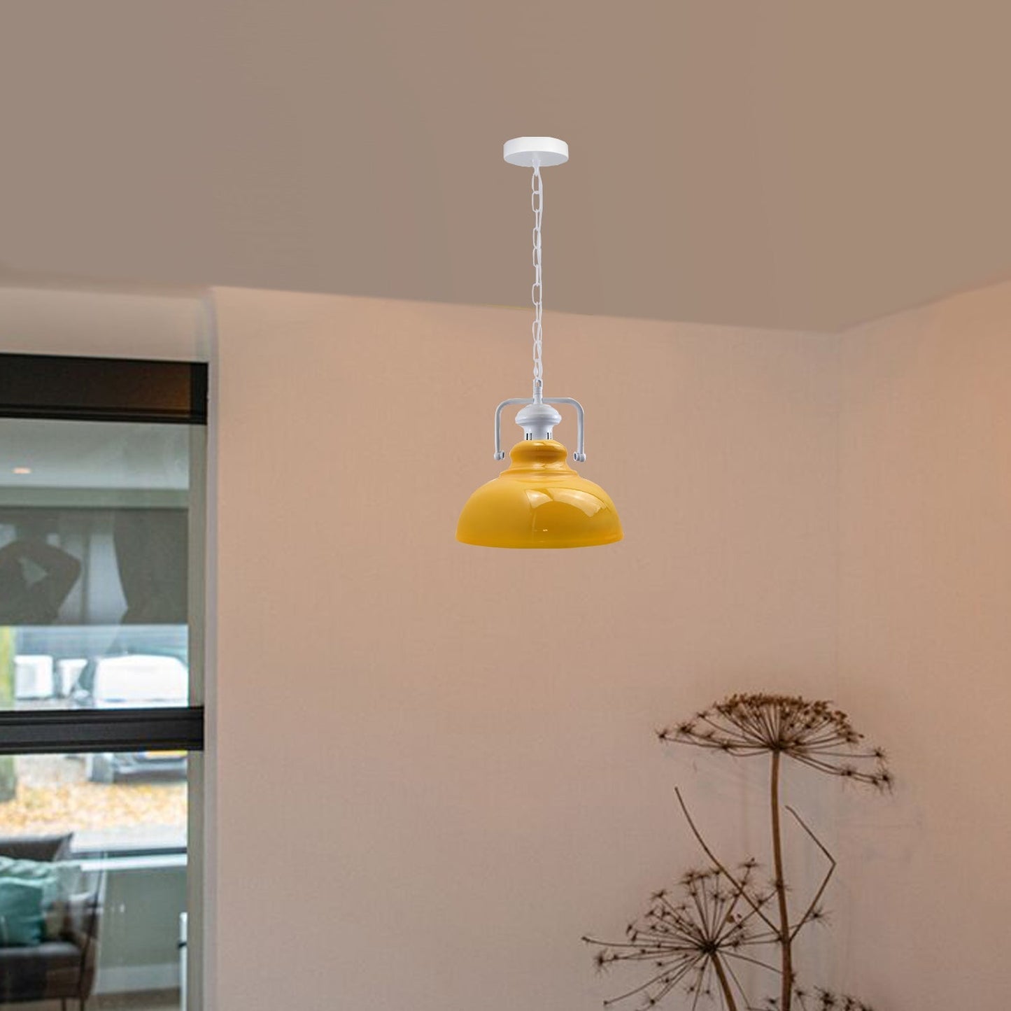 Pendant Barn Light with Chain Indoor Lighting Various Colours