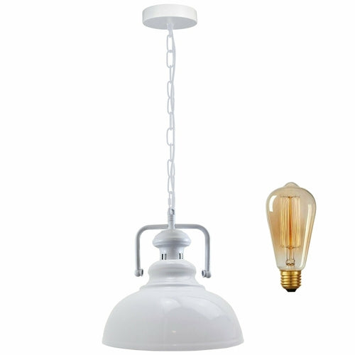 Pendant Barn Light with Chain Indoor Lighting Various Colours