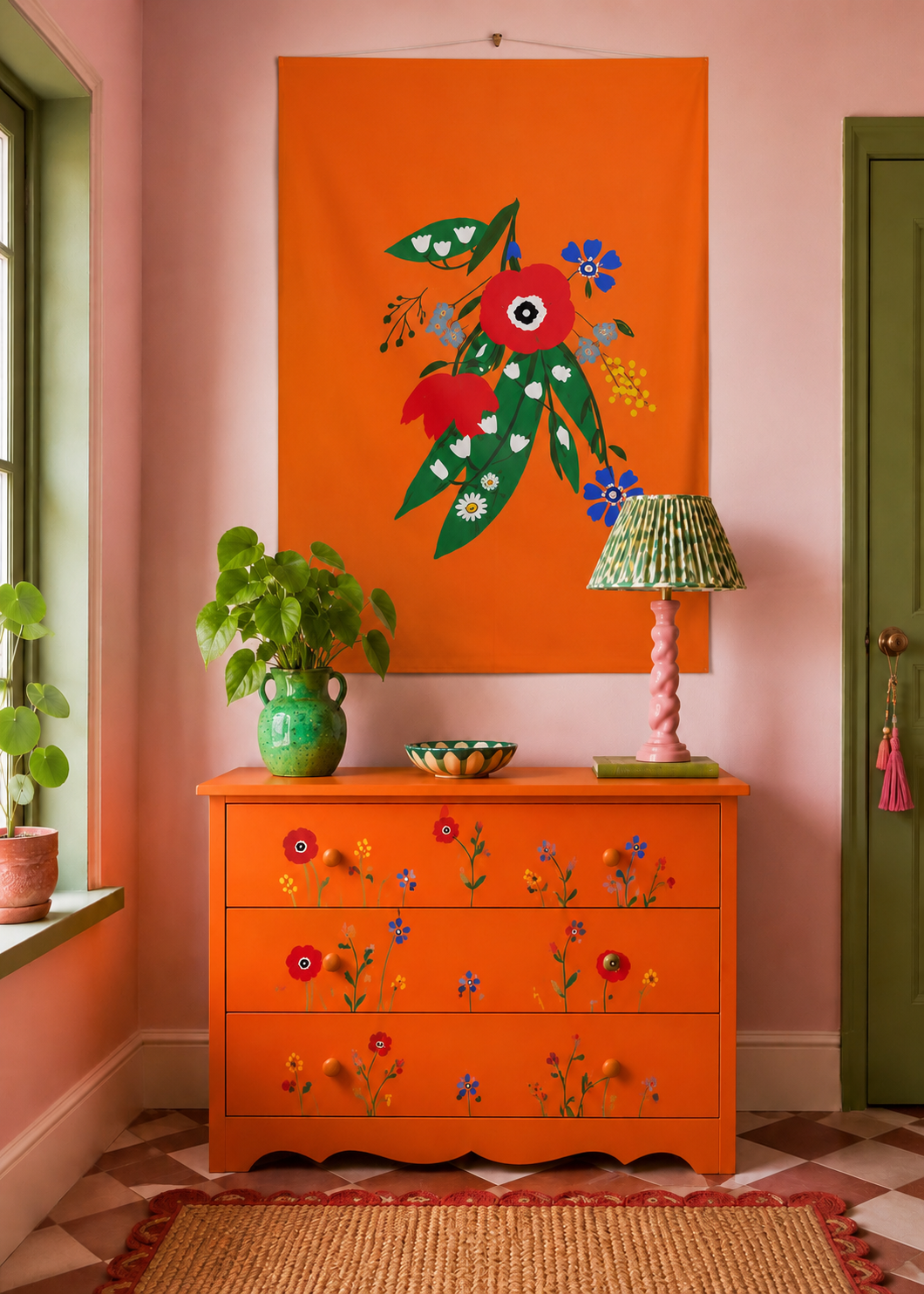 Posy Riot - Poppy Ardevora - Large Fabric Wall Hanging - Sunset
