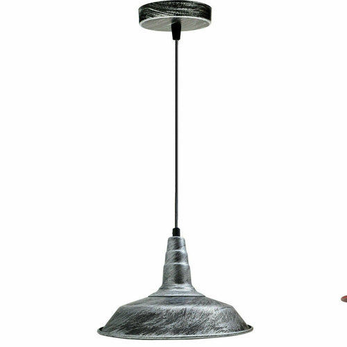 Modern Brushed Silver Industrial Pendant Light