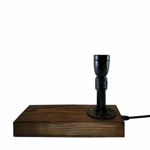 Soft Industrial Retro Wood Table Lamp Base Plug in