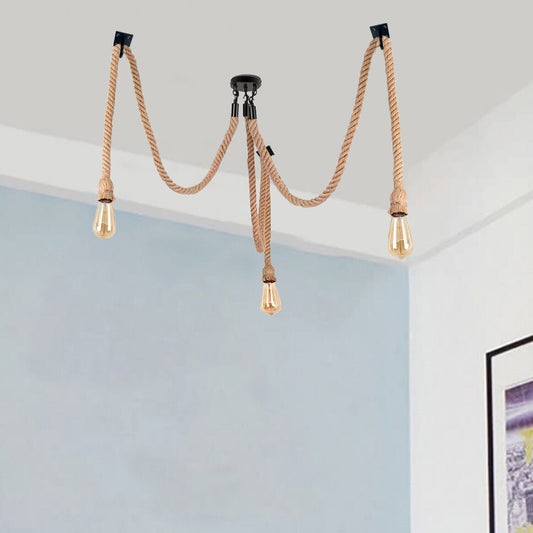 Industrial vintage Ratio 3 Head Hemp Spider Chandelier E27 Uk