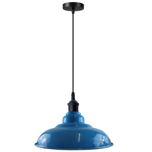 Light Blue Adjustable Dome Pendant Light
