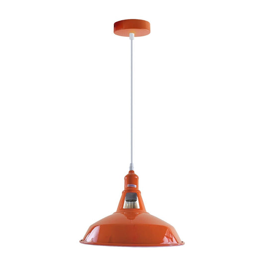 Orange Metal Sail Loft Ceiling Light