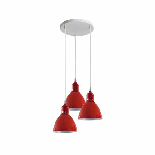 Ceiling Pendant Light Red 3 Shade Lighting