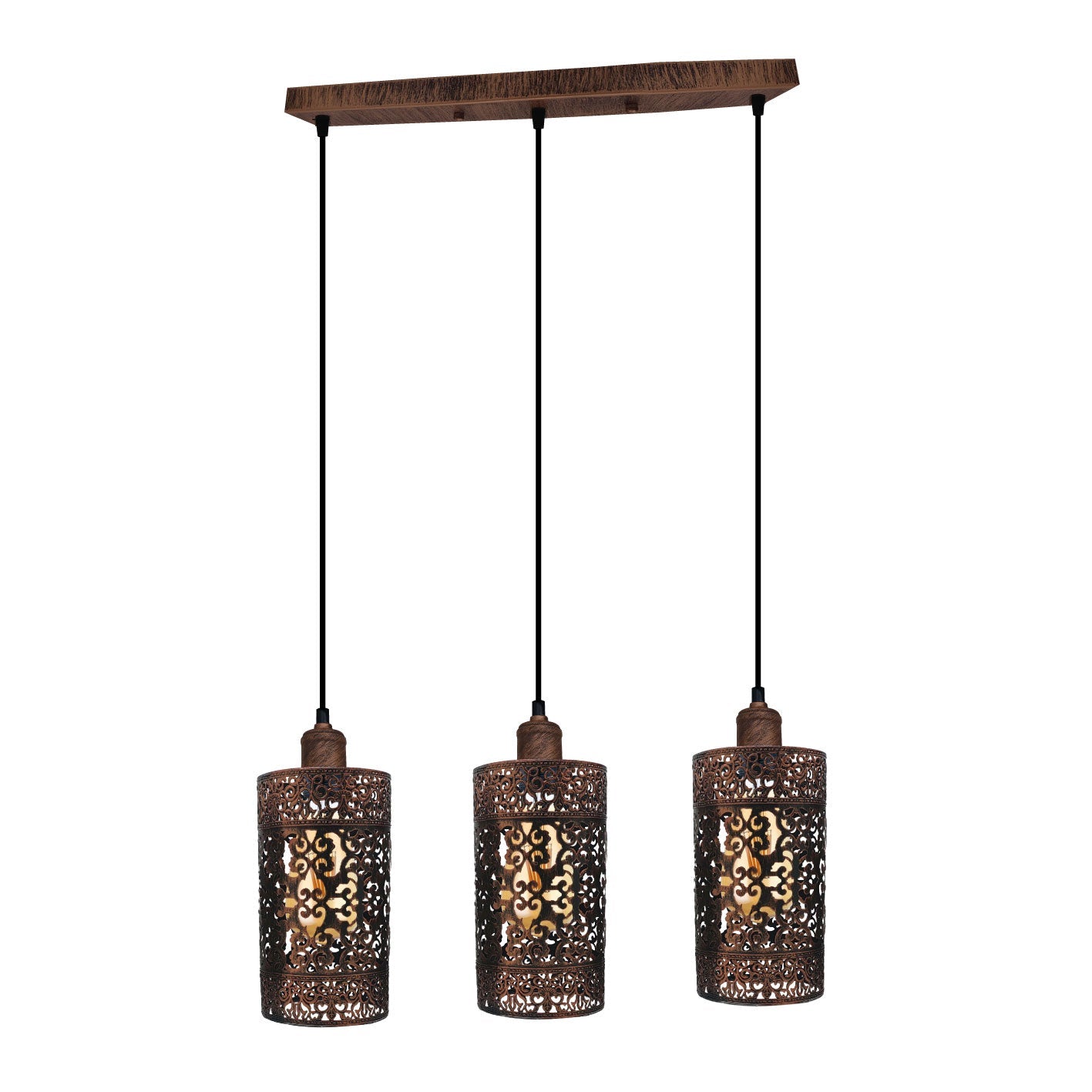 Pheonix Brushed Copper 3 Way Ceiling Light