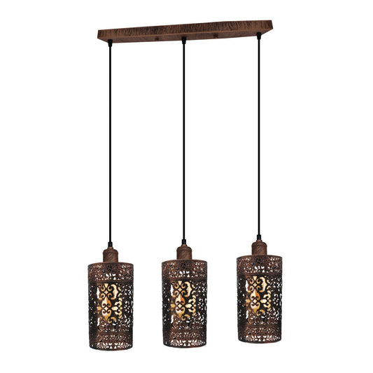Pheonix Brushed Copper 3 Way Ceiling Light