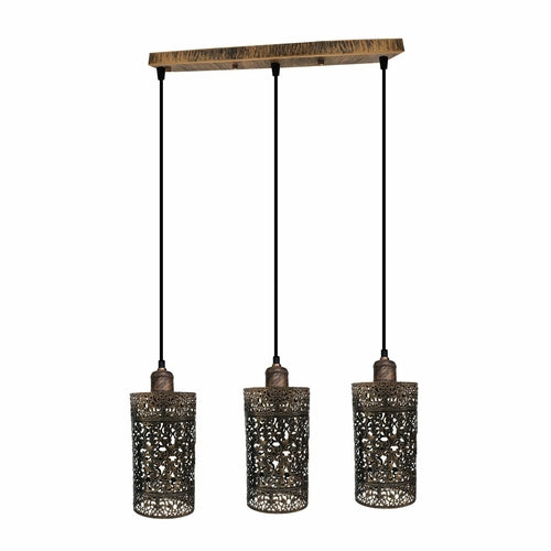 Pheonix Brushed Copper 3 Way Ceiling Light