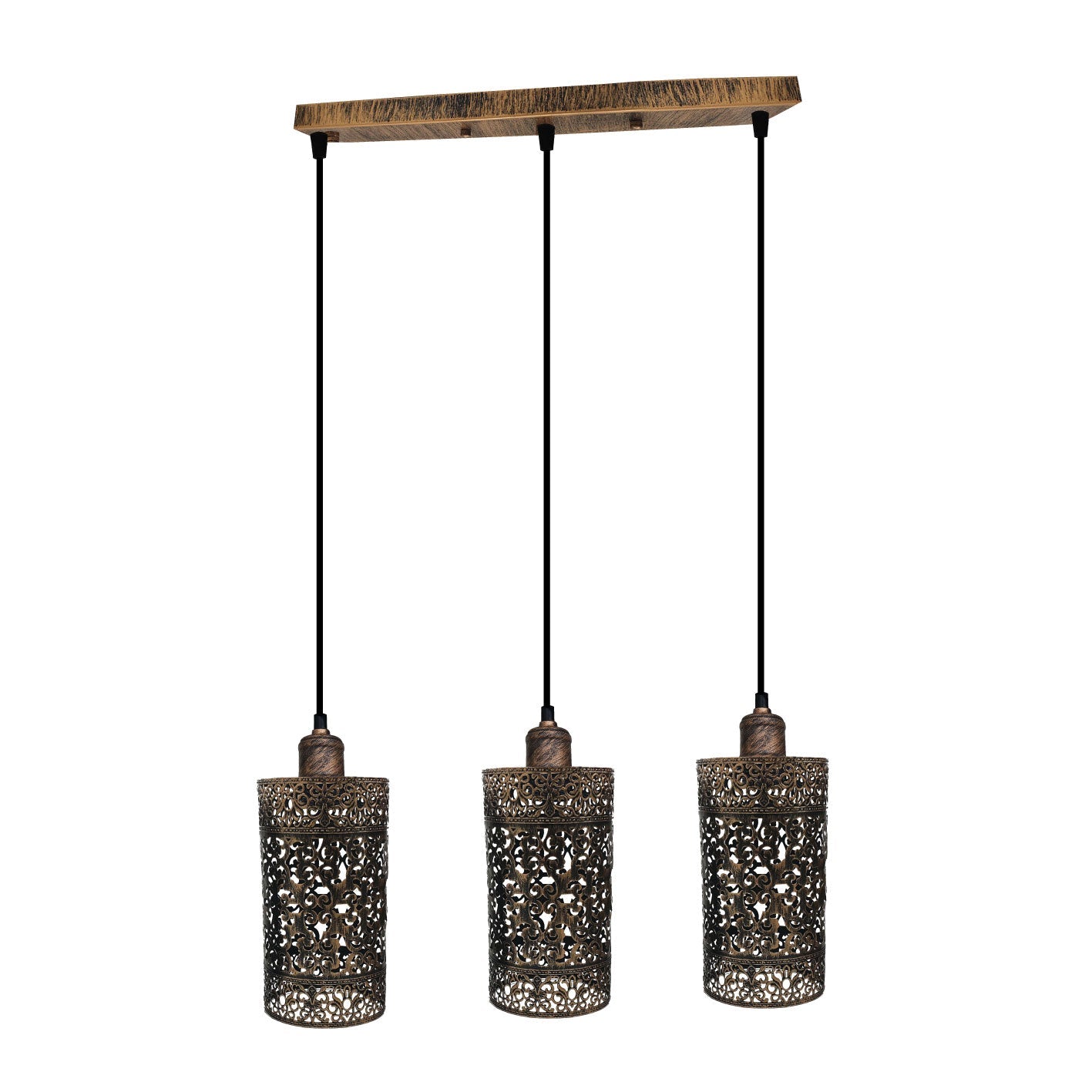 Pheonix Brushed Copper 3 Way Ceiling Light