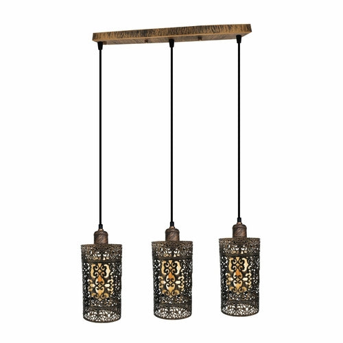 Pheonix Brushed Copper 3 Way Ceiling Light