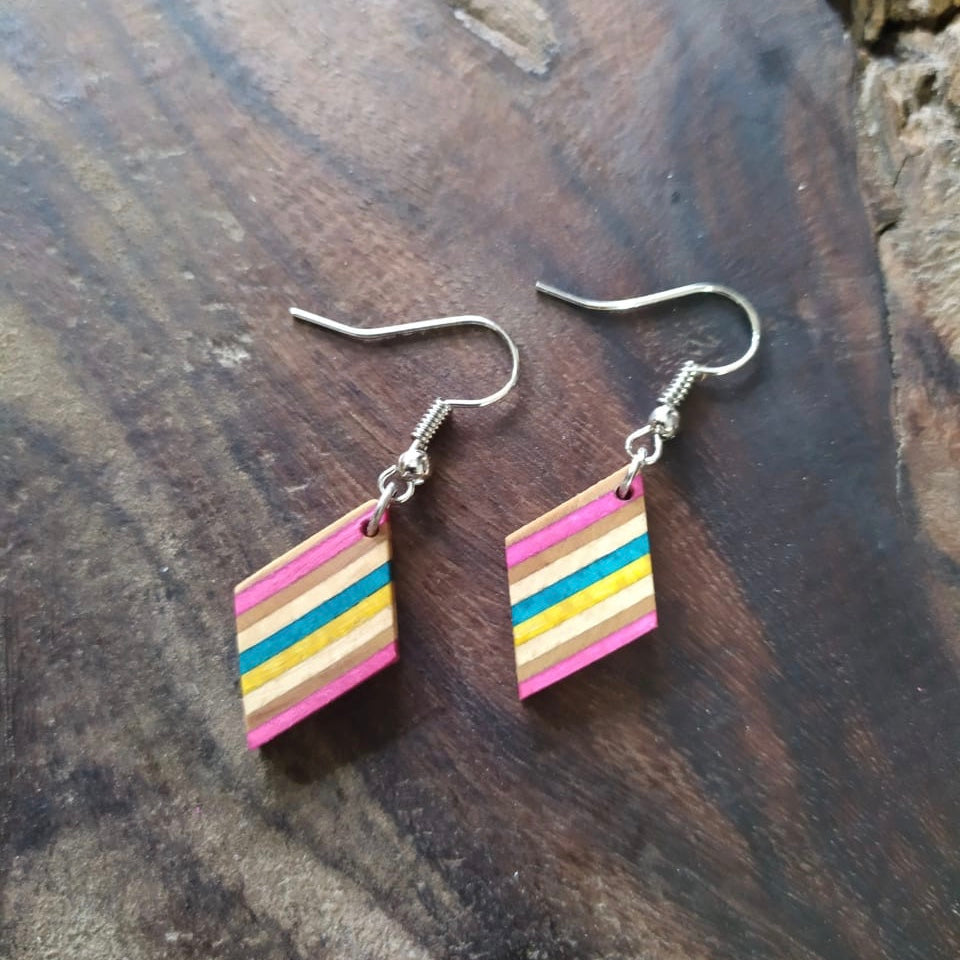 Kite Recycled Skateboard Drop Earrings product view