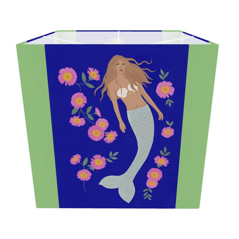 Senara - Mermaid - Square Lampshade - Starlight Olive