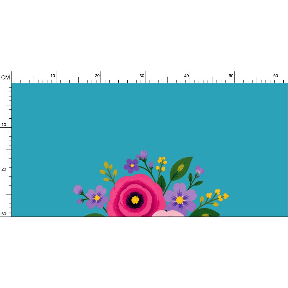 Posy Riot - Statement Wallpaper - Rose Eleanor - Sea Blue