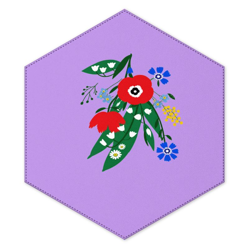 Posy Riot - Hexagon Machine Washable Rug - Poppy Ardevora - Lush Lilac