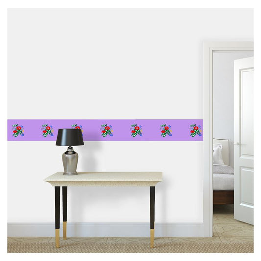 Posy Riot Wallpaper Border - Poppy Ardevora - Lush Lilac