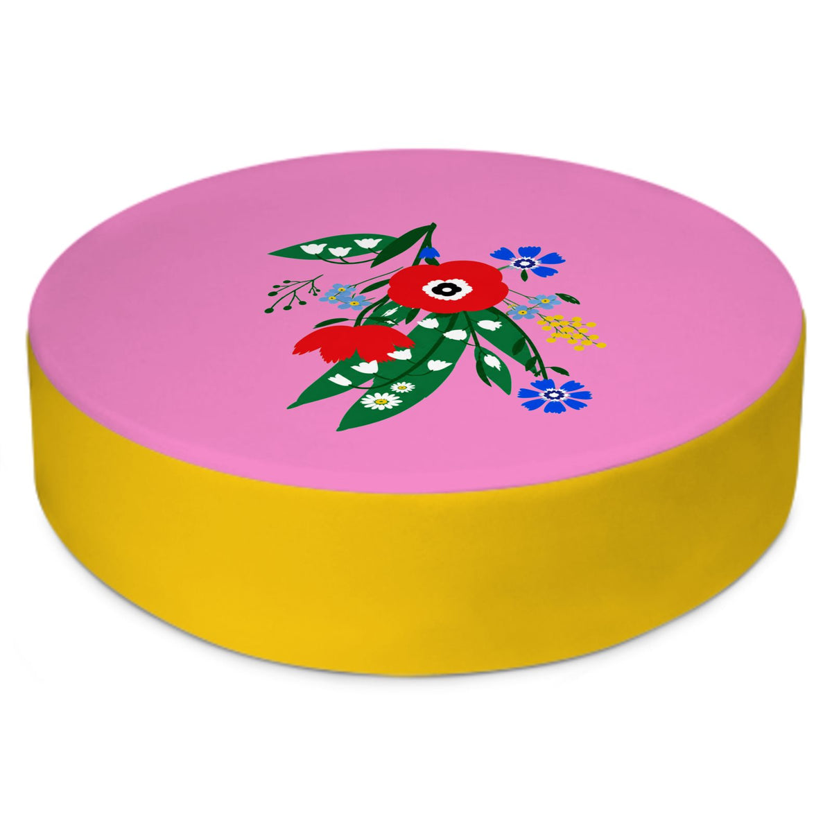 Posy Riot Round Floor Cushion - Poppy Ardevora - Pink Pop