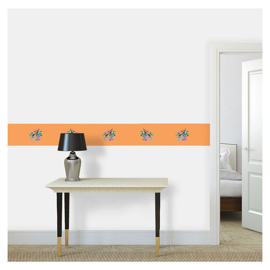 Posy Riot Wallpaper Border - Eva May - Orange