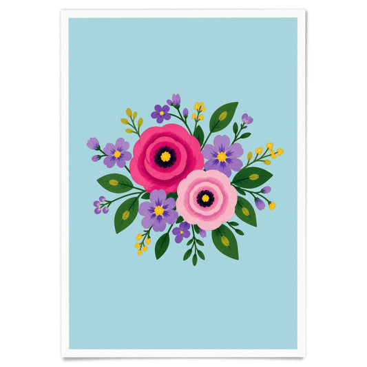 Posy Riot A3 Art Print - Rose Eleanor - Opal