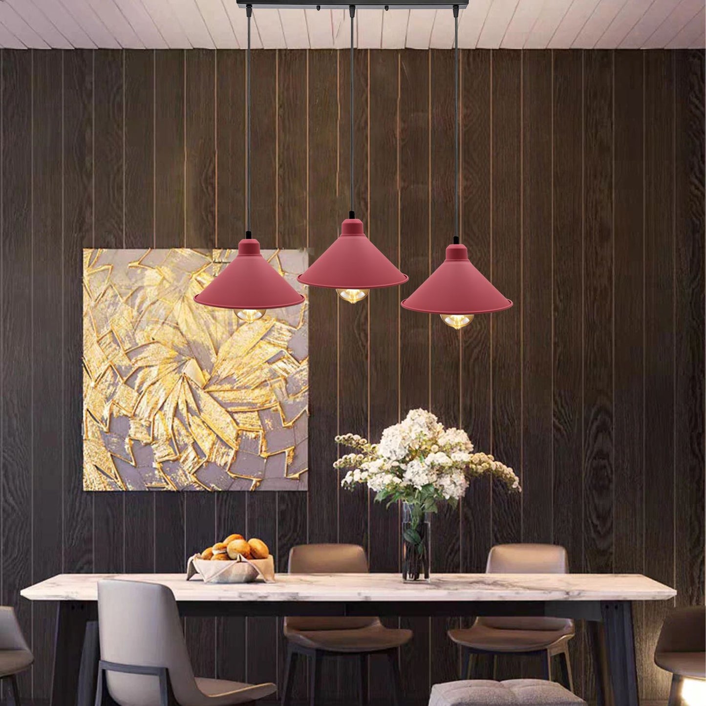 Pink Retro Industrial Hanging Ceiling Cone Shade