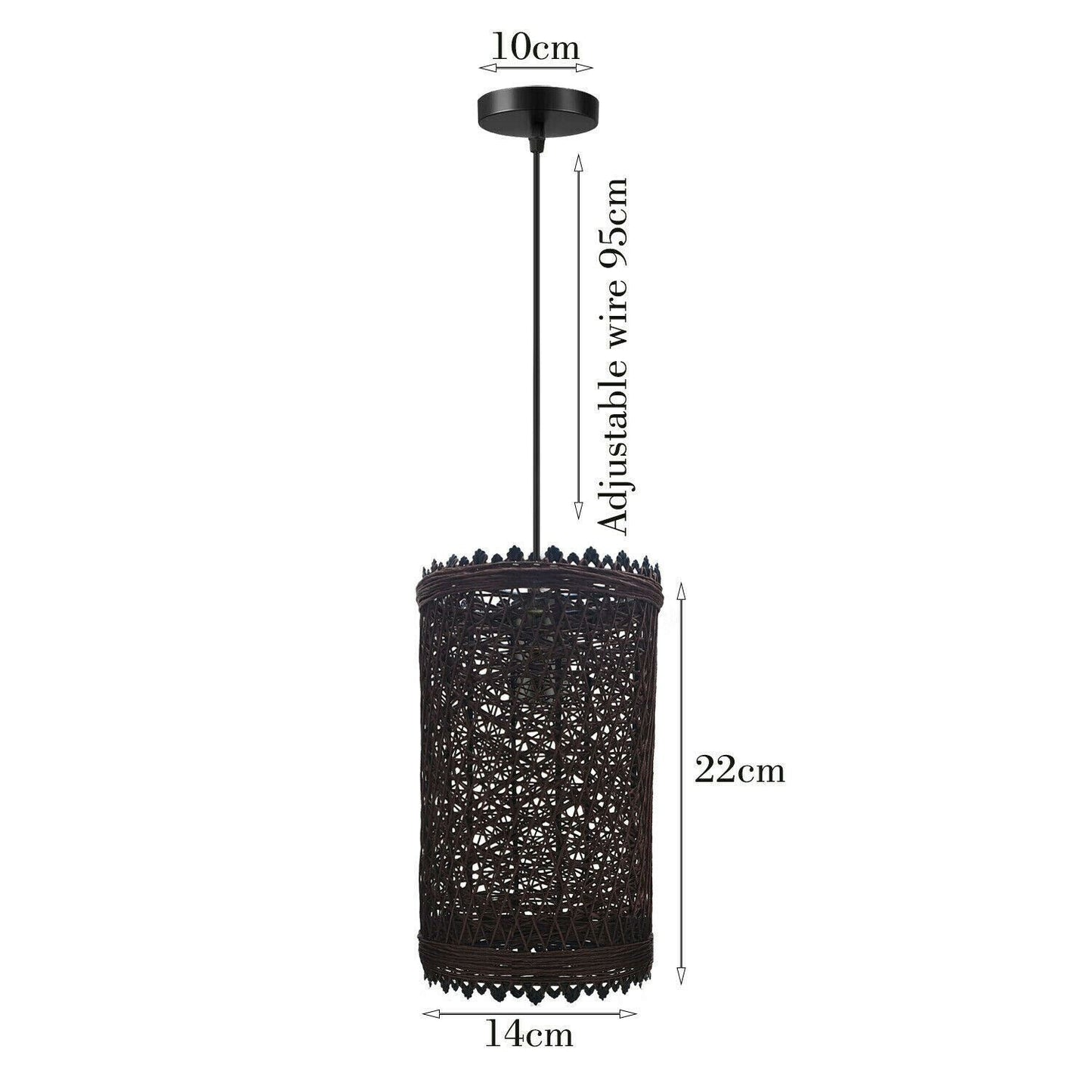 Modern Pendant Light Rattan Wicker Basket Ceiling Pendant Light