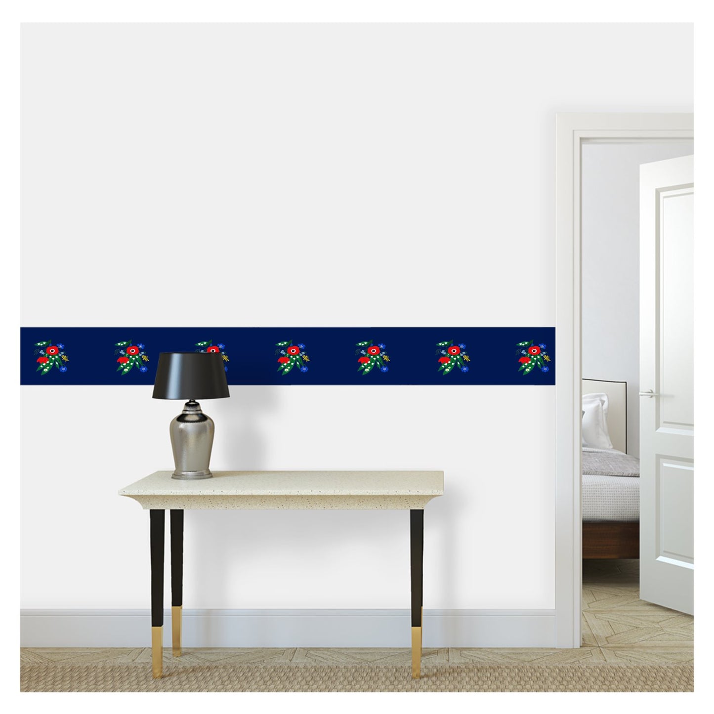 Wallpaper Border - Posy Riot - Poppy Ardevora - Navy