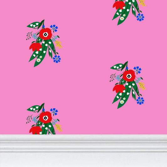 Posy Riot - Poppy Ardevora - Signature Wallpaper - Pink Pop