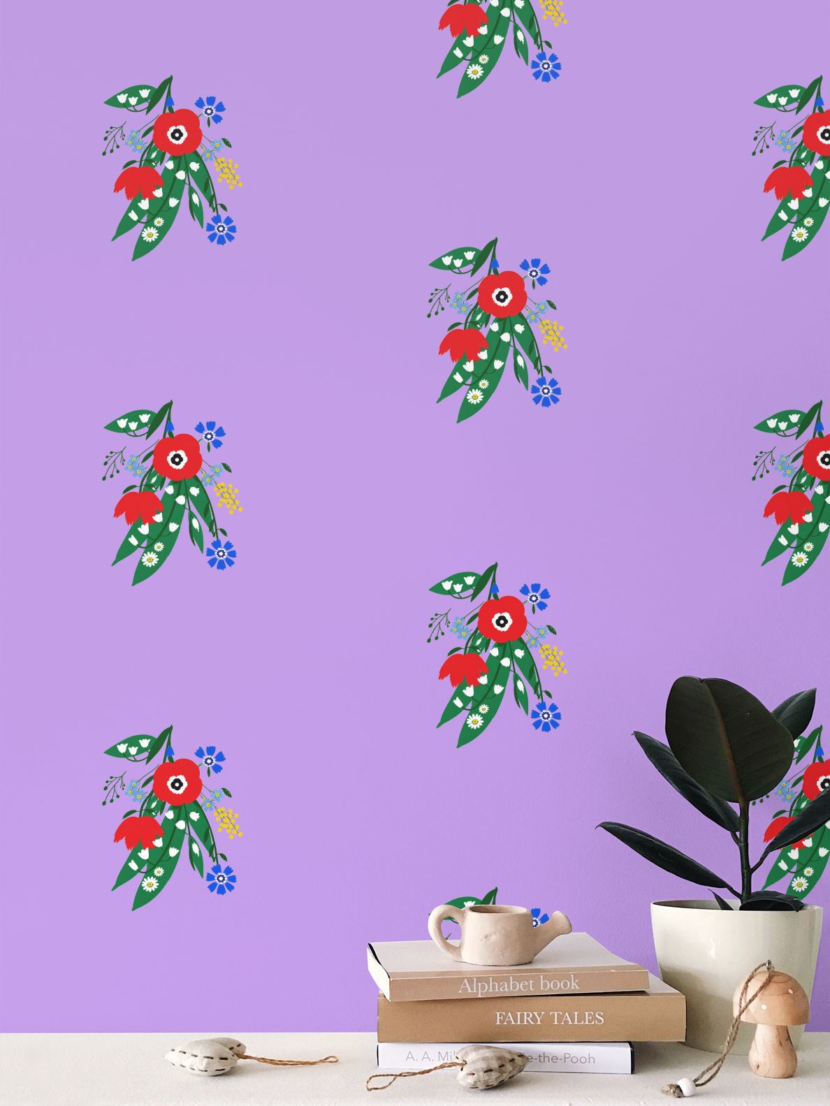 Posy Riot - Poppy Ardevora - Signature Wallpaper - Lush Lilac