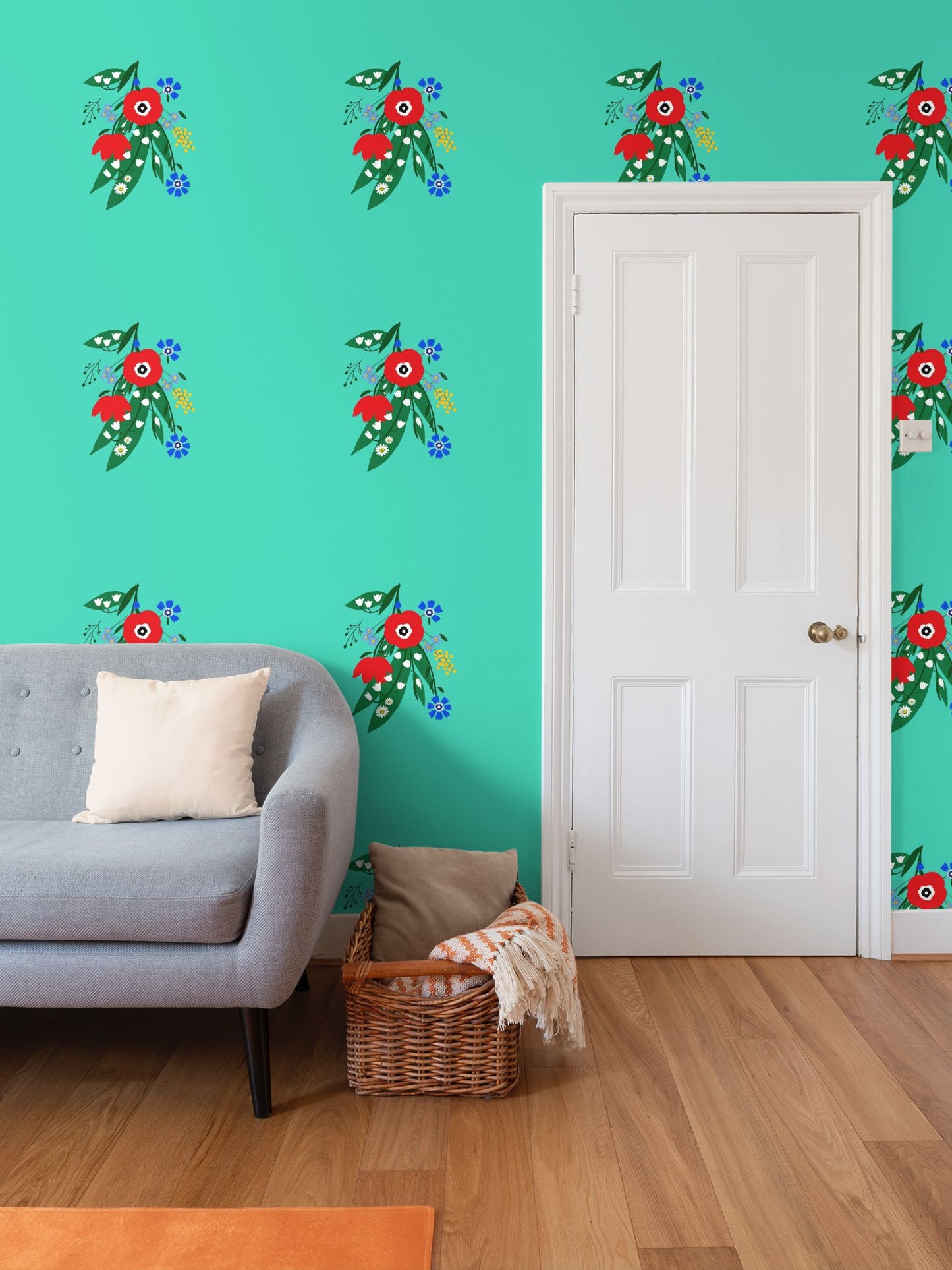 Posy Riot - Poppy Ardevora - Statement Wallpaper - Hero Green
