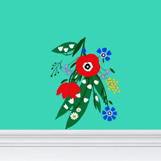 Posy Riot - Poppy Ardevora - Statement Wallpaper - Hero Green
