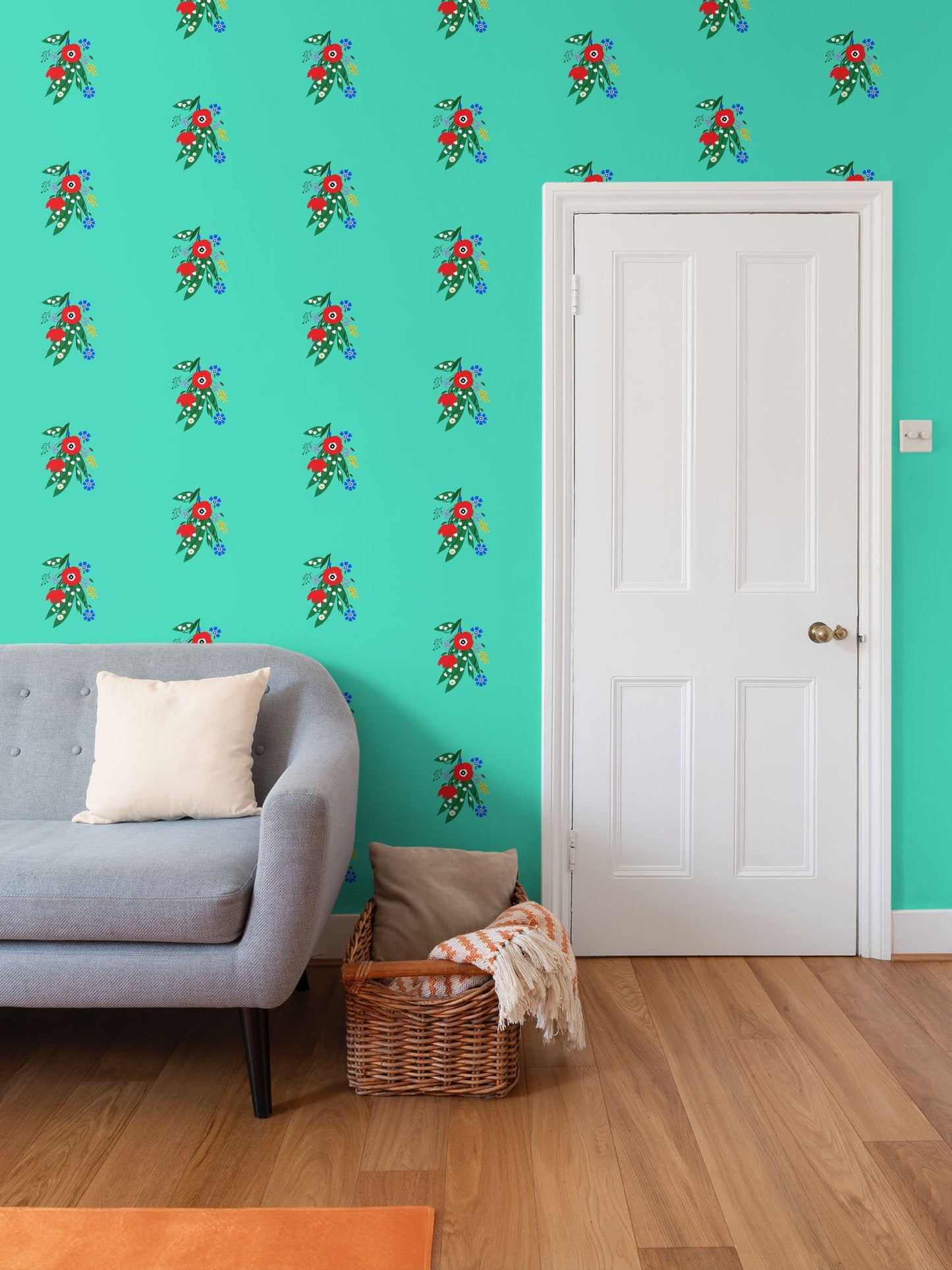 Posy Riot - Poppy Ardevora - Signature Wallpaper - Hero Green