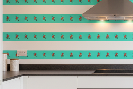 Posy Riot - Poppy Ardevora - Wallpaper Border - Hero Green