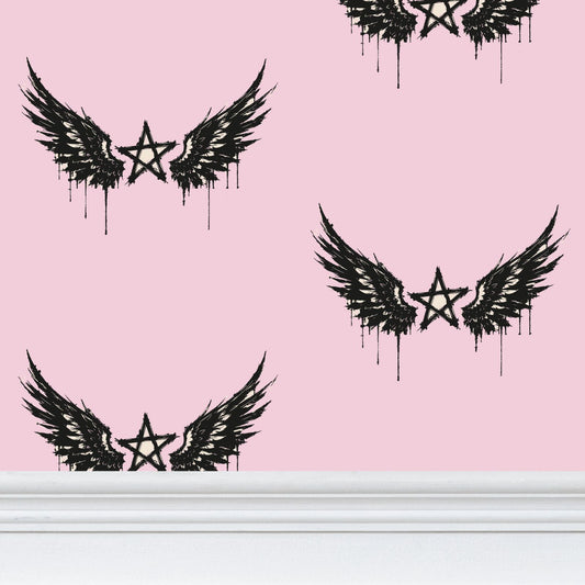 Rebel Riot - Star Wings - Wallpaper - Blush