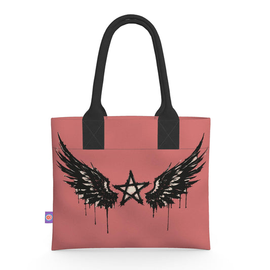 Rebel Riot - Star Wings - Neoprene Handbag - Apricot