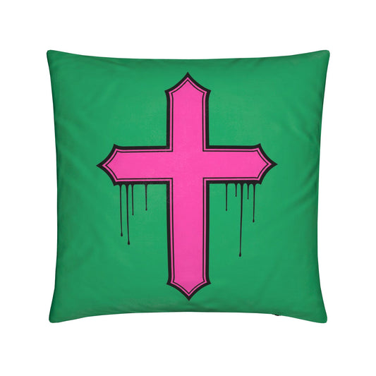 Rebel Riot - Gothica Cross Cushion - Emerald