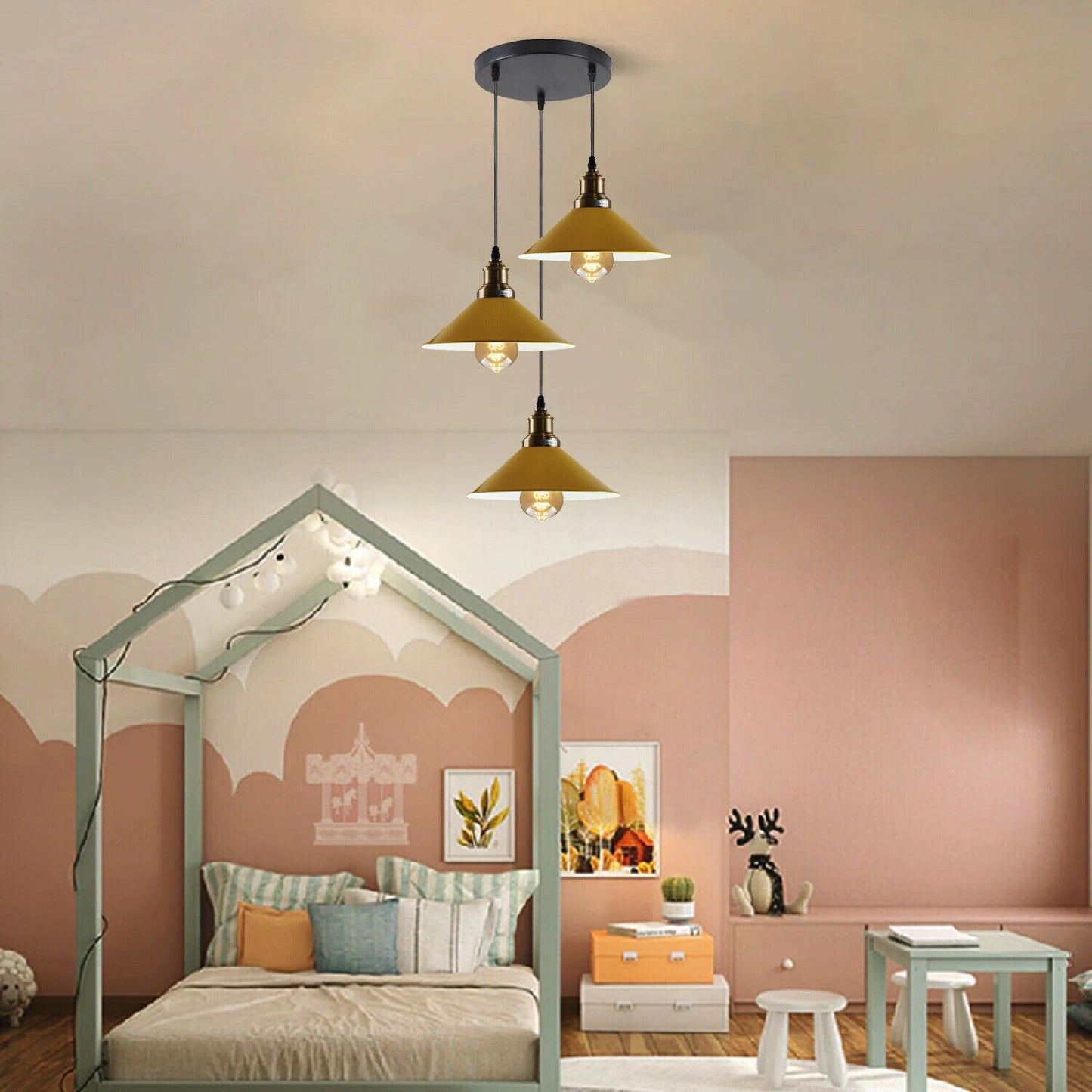 3 Pendant Light Fixture Metal Colours
